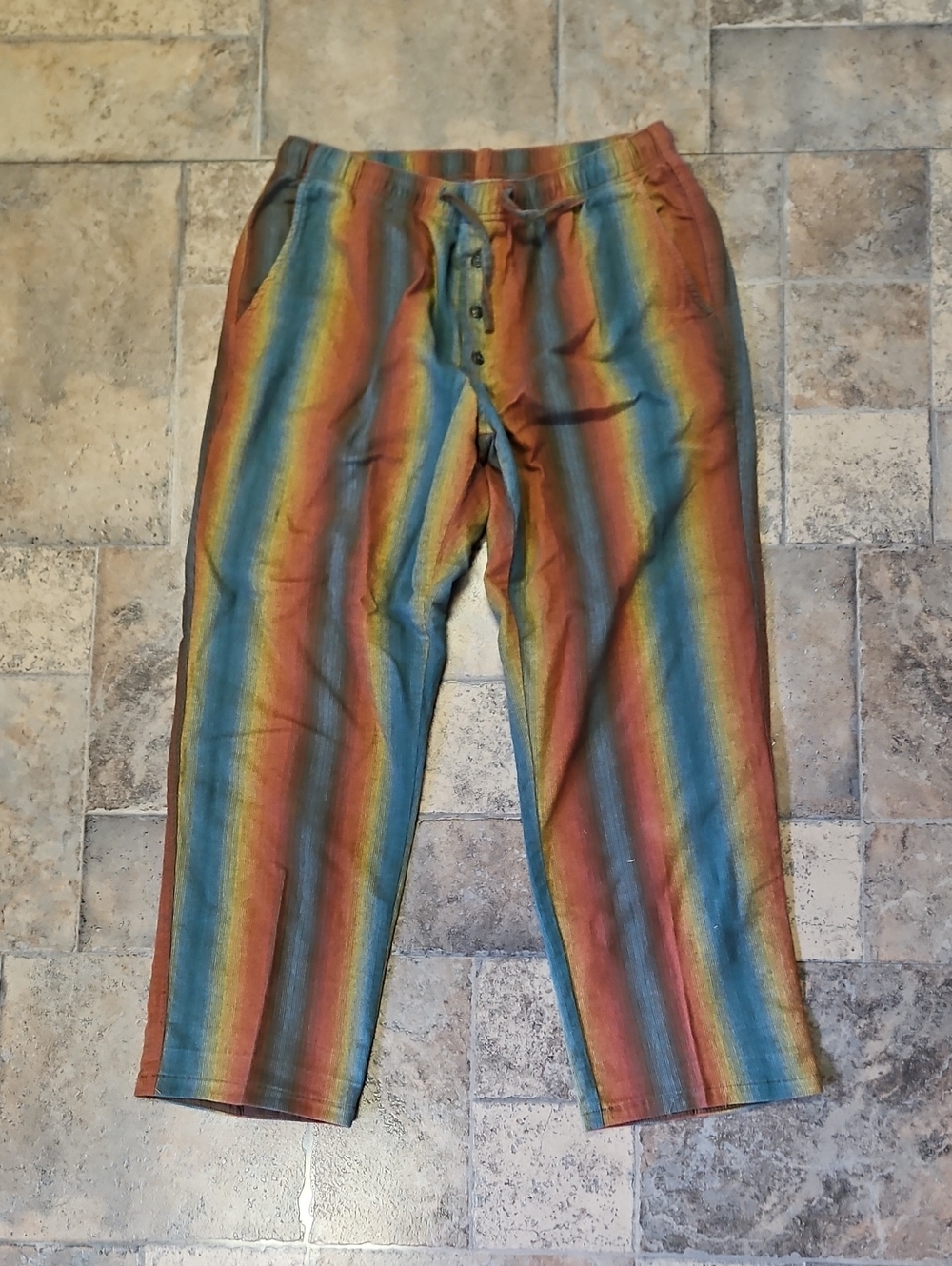 The Territory Ahead Striped Rainbow Pants Size Large